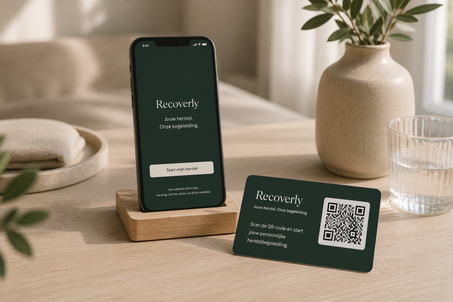 Recoverly QR-kaart en app